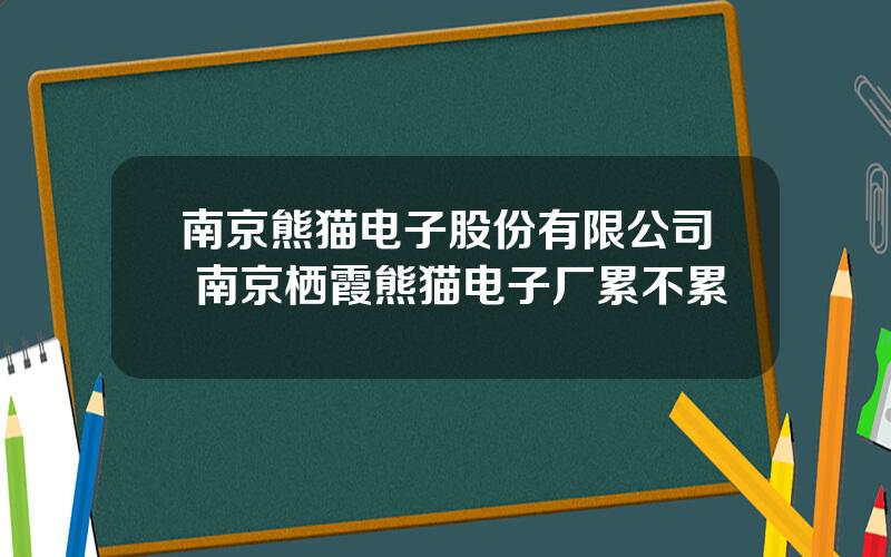 南京熊猫电子股份有限公司 南京栖霞熊猫电子厂累不累